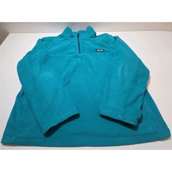 Lands'End Fleece Oeko-Tex 1/4 zip  Mans Large - Teal - Picture 2 of 7